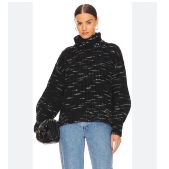 Varley Sweater Marlena Turtleneck In Black White